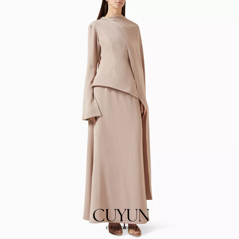 Women'S Formal Wear Wedding Guest - CUYUN Maßgeschneidertes, schlichtes, knöchellanges Abendkleid in