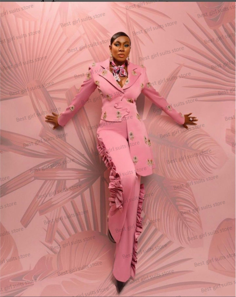 Women'S Formal Wear Wedding Guest - Rosa Hochzeit Frauen Anzug Set Blazer