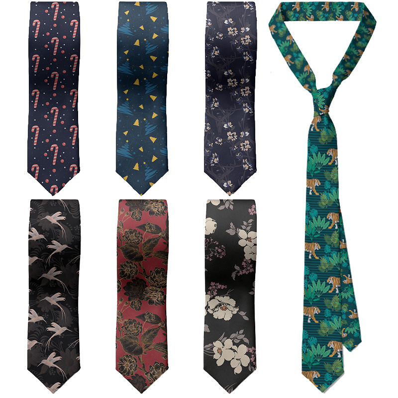 Women'S Holiday Formal Wear - Herren Slim Fit 3D-gedruckte Krawatte Blumenschädel