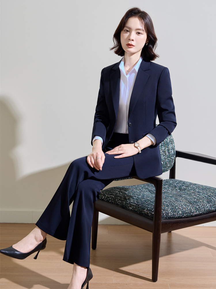 Women'S Formal Wear Pantsuits - Marineblauer professioneller Anzug für Damen, Frühling