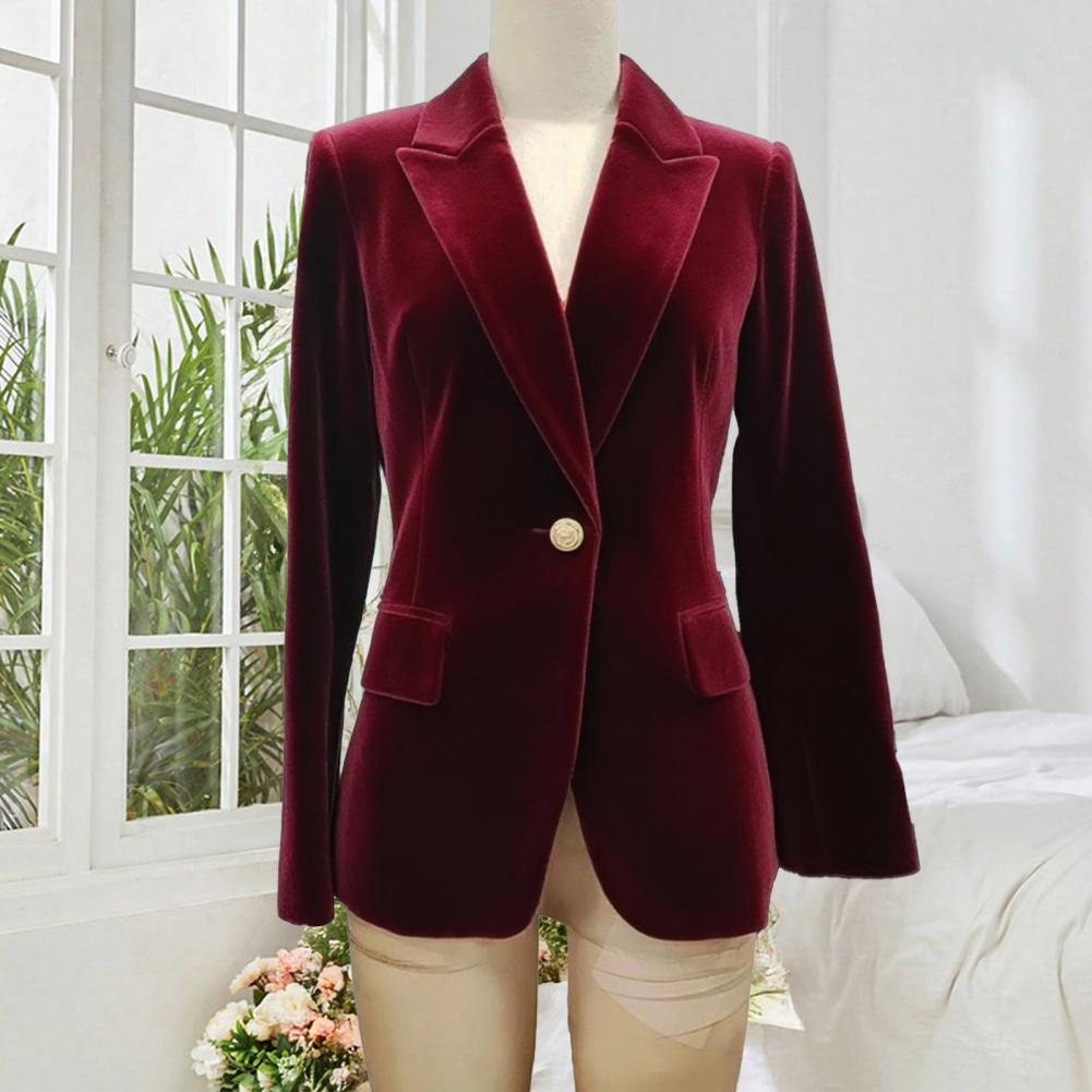 Women'S Formal Wear Wedding Guest - Samt-Sakko in Übergröße für Damen, mit