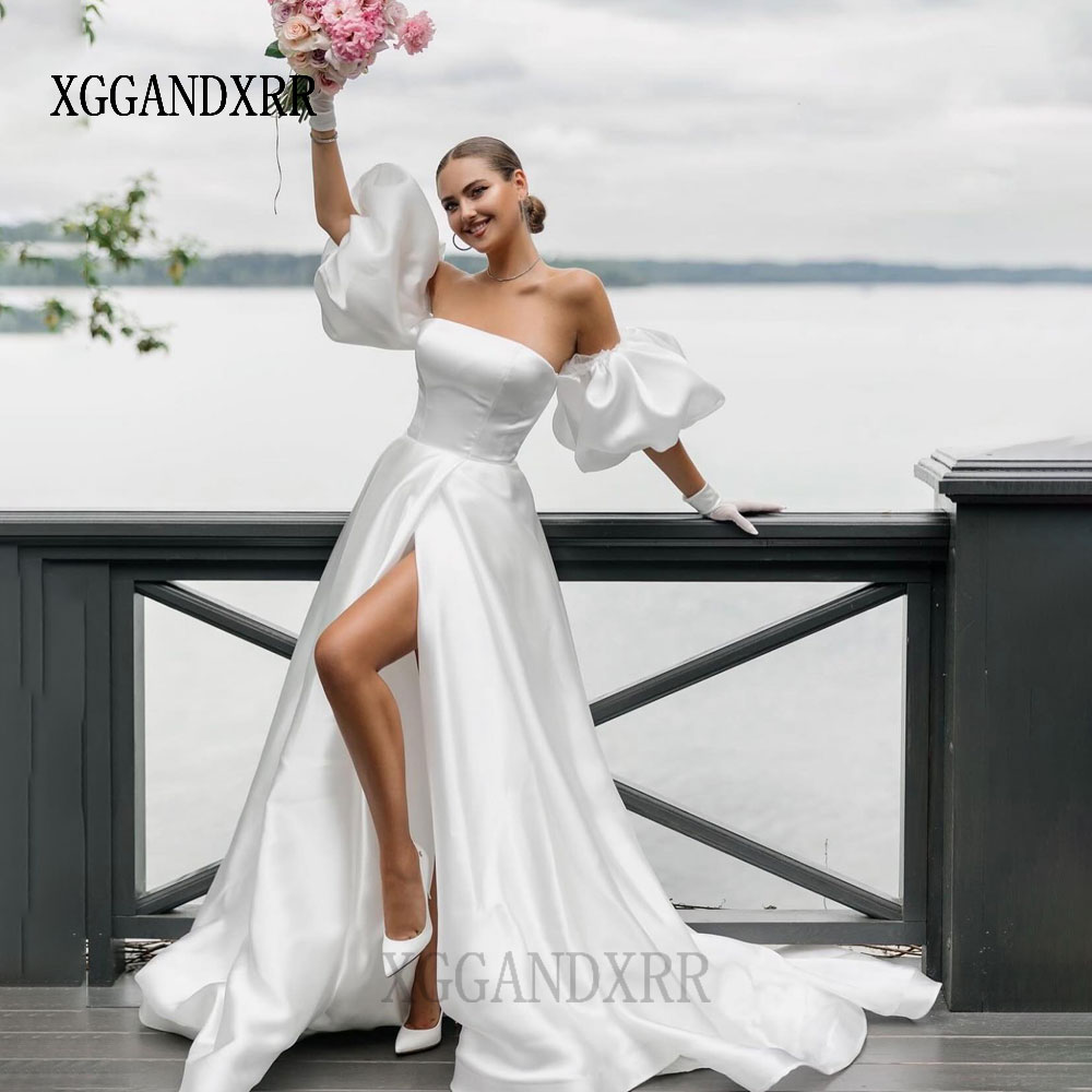 Formal Gala Wear Women - Maßgeschneidertes A-Linien Brautkleid 2026 Trägerloses Hochzeitskleid