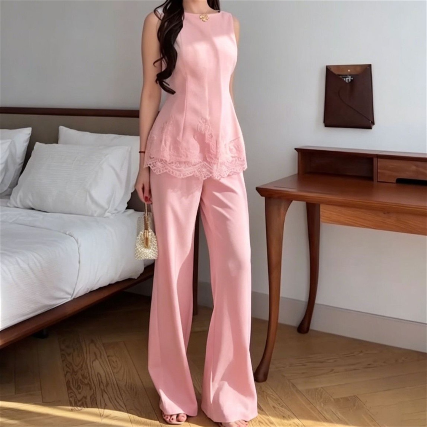 Women'S Holiday Formal Wear - Sommer-Spitzen-Hosenset für Damen, 2-teilig, Weste +