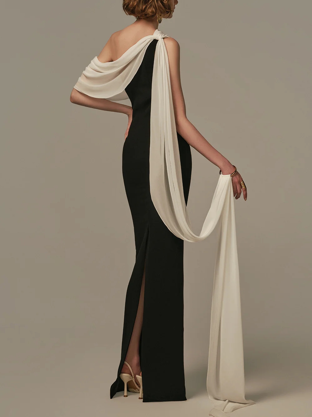 Elegantes zweifarbiges Abendkl – Formal Gala Wear Women Bewertung und Preis