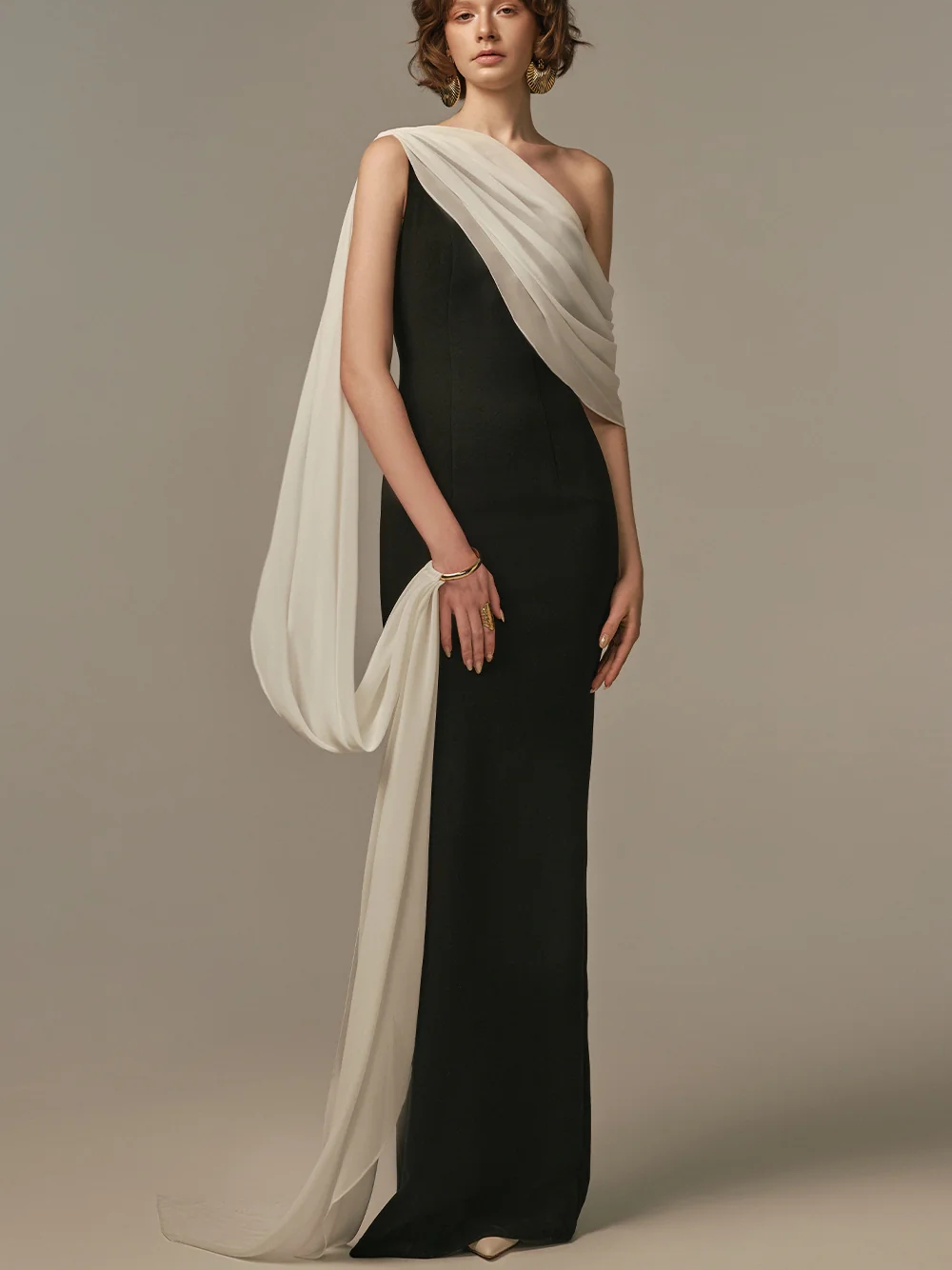 Elegantes zweifarbiges Abendkl – Formal Gala Wear Women Bewertung und Preis