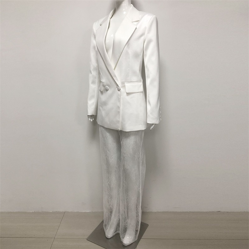 Weißes Spitzen-Anzughosen-Set  – Women'S Holiday Formal Wear Bewertung und Preis