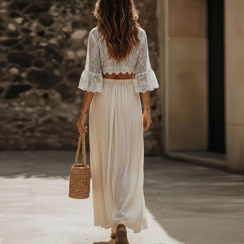 Damen Boho-Spitzen-Zweiteiler: – Women'S Formal Wear Suits Bewertung und Preis