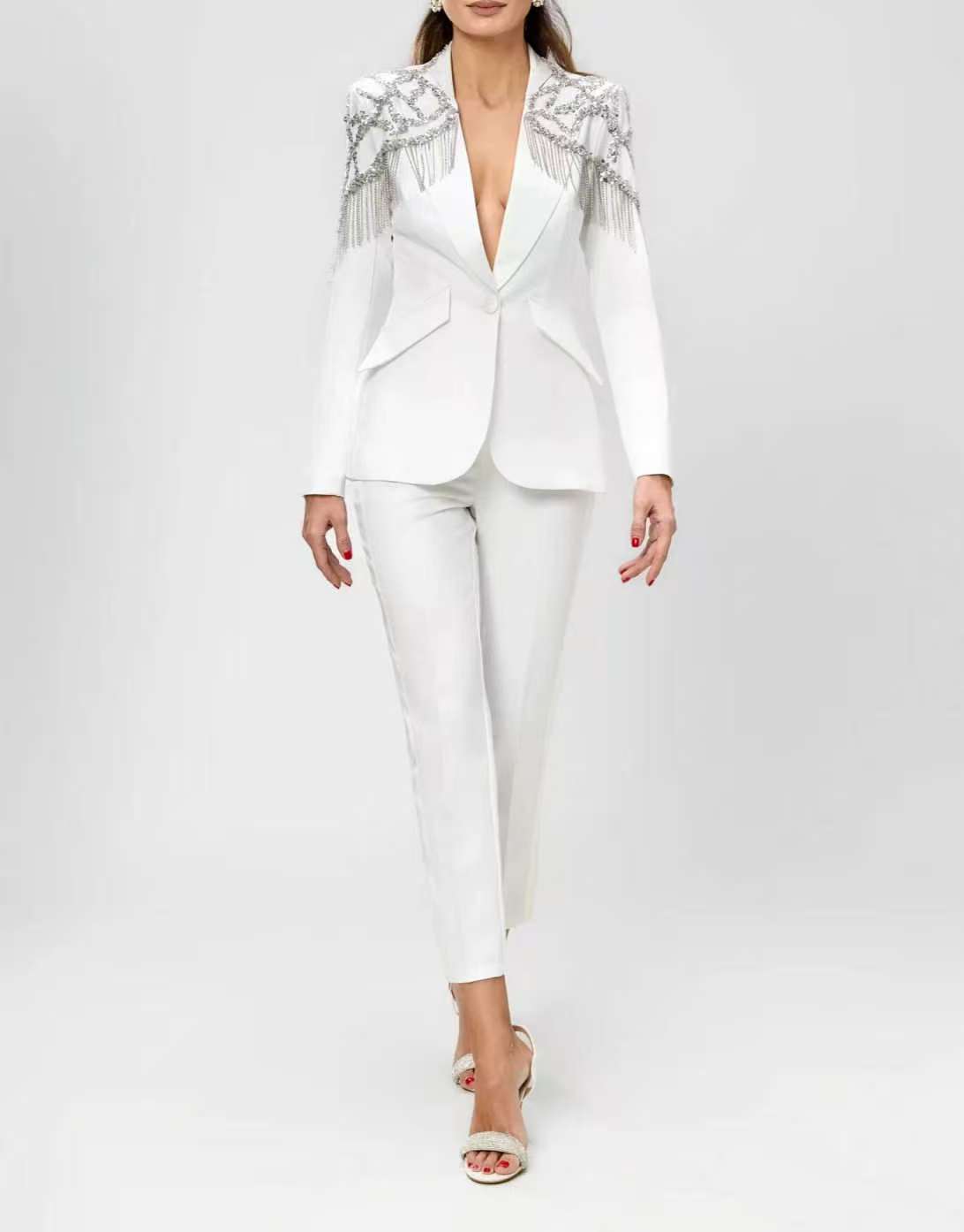 Damen-Anzug-Set mit Kristallve – Women'S Formal Wear Wedding Guest Bewertung und Preis