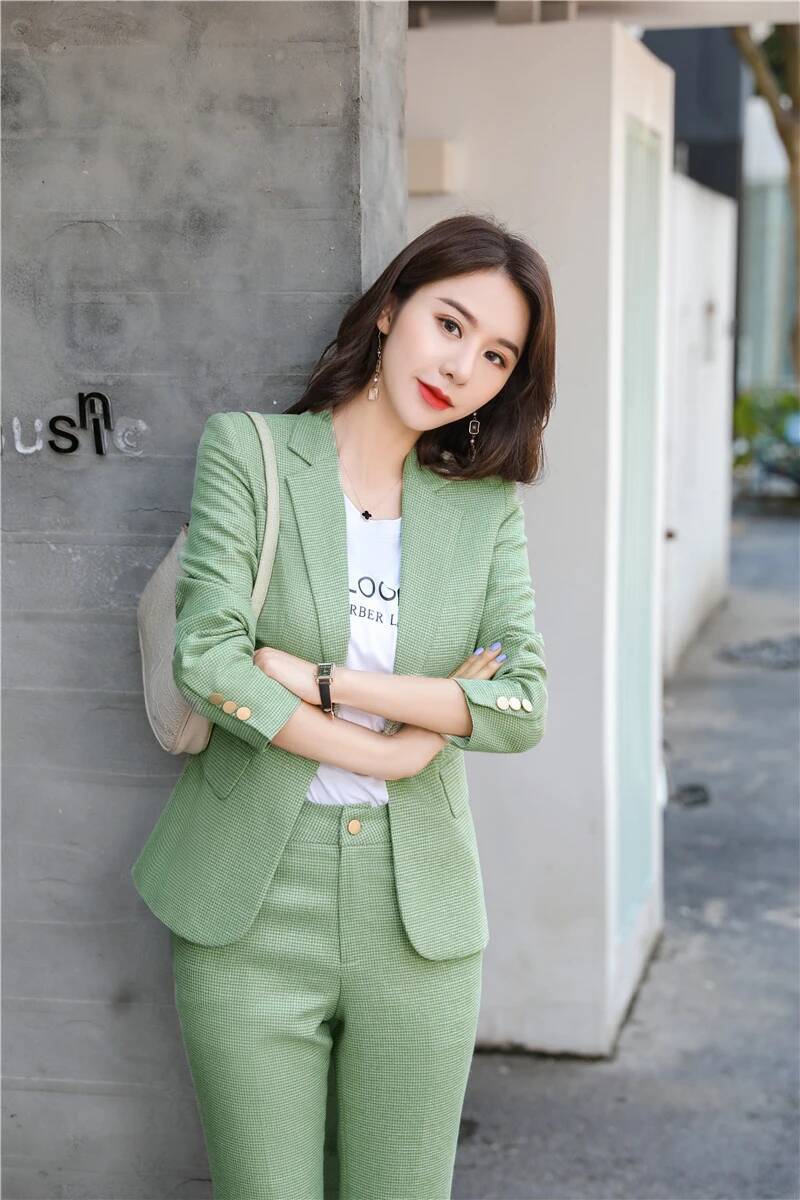 Neuartige grüne Uniform-Design – Women'S Formal Wear Pantsuits Bewertung und Preis