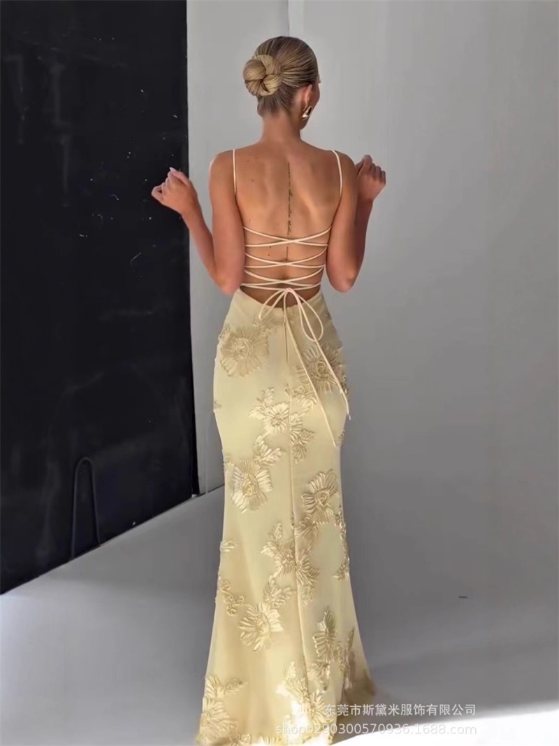 Gelbe Stickerei Frauen Abendkl – Women'S Holiday Formal Wear Bewertung und Preis