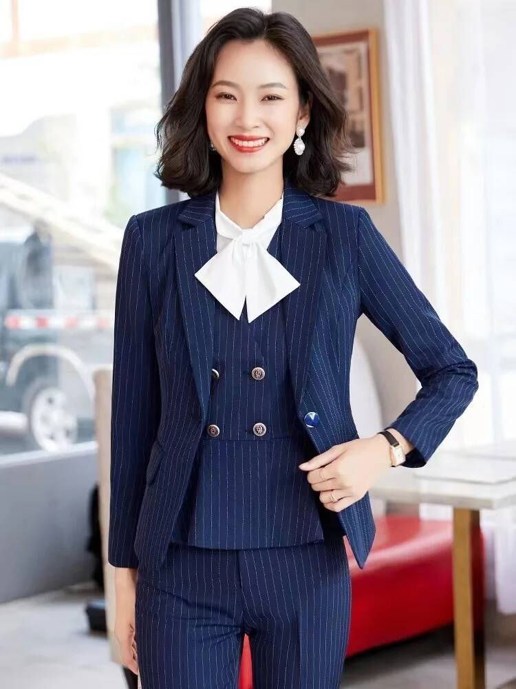 Mode Gestreifte Formale Anzüge – Women'S Formal Wear Pantsuits Bewertung und Preis