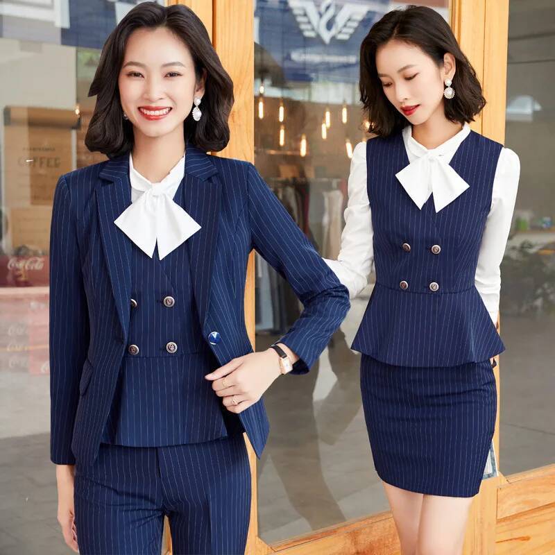 Mode Gestreifte Formale Anzüge – Women'S Formal Wear Pantsuits Bewertung und Preis