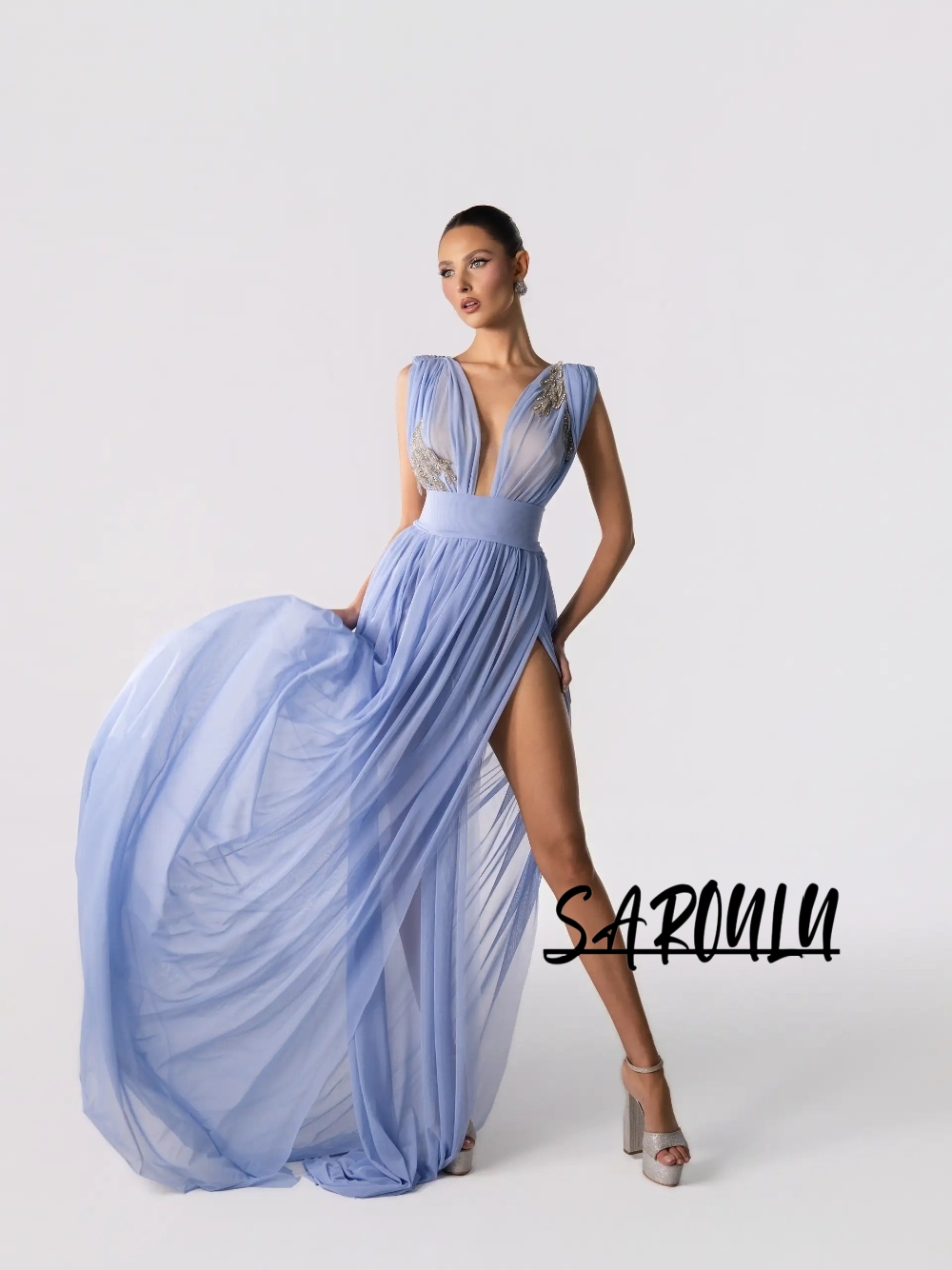 Hellblaues Sexy Abendkleid mit – Formal Gala Wear Women Bewertung und Preis