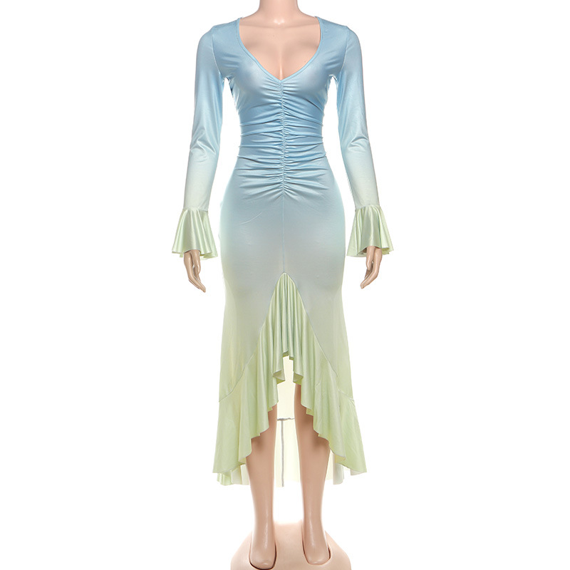 Farbverlaufsblaues Damen-Absch – Women'S Holiday Formal Wear Bewertung und Preis