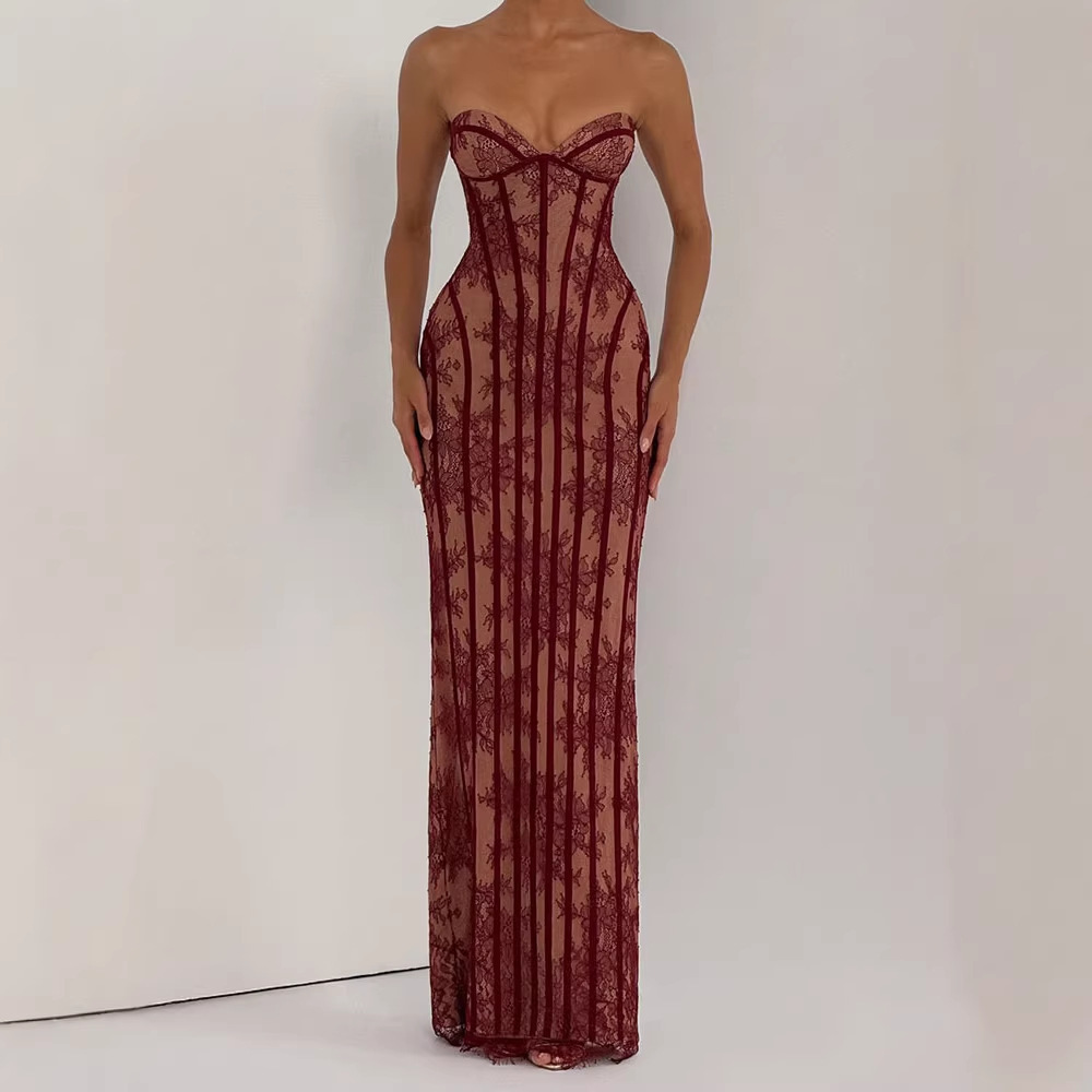 Trägerloses Bodycon Maxikleid  – Women Formal Party Wear Dress Bewertung und Preis